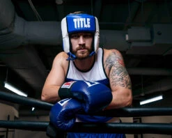 TITLE Boxing Aerovent Elite USA Boxing Competition Headgear – Open Face -Power Punch ACHEX1BL 2