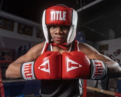 TITLE Boxing Aerovent Elite USA Boxing Competition Headgear – Open Face -Power Punch ACHEX1RDWH 1