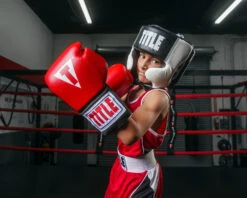 TITLE Boxing Aerovent Elite USA Boxing Competition Headgear – With Cheeks -Power Punch ACHEXBKWH 2