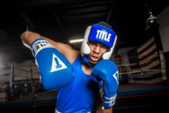 TITLE Boxing Aerovent Elite USA Boxing Competition Headgear – With Cheeks -Power Punch ACHEXBLWH