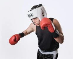 TITLE Boxing USA Boxing Competition Headgear - Open Face -Power Punch ACHX1 WH