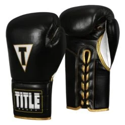 TITLE Boxeo Mexican Leather Lace Training Gloves Quatro 18 TITLE Boxeo Mexican Leather Lace Training Gloves Quatro -Power Punch BATGL4 BK WH 2