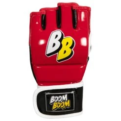 BOOM BOOM Boxing Bomber Youth MMA Gloves -Power Punch BBMMGY RD BK WH 2
