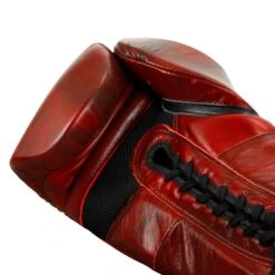 TITLE Boxing Blood Red Leather Sparring Gloves -Power Punch BRSG 5
