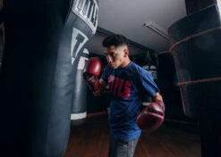 TITLE Boxing Blood Red Leather Training Gloves 17 TITLE Boxing Blood Red Leather Training Gloves -Power Punch BRTGRD 4