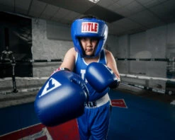 TITLE Classic USA Boxing Competition Headgear – Open Face -Power Punch CACHX1BL 1