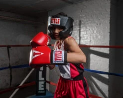 TITLE Classic USA Boxing Competition Headgear – With Cheeks -Power Punch CACHXBK 1