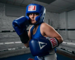 TITLE Classic USA Boxing Competition Headgear – With Cheeks -Power Punch CACHXBL 2