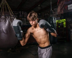 TITLE Boxing Combat Bag Gloves -Power Punch COMBGGRBK 2