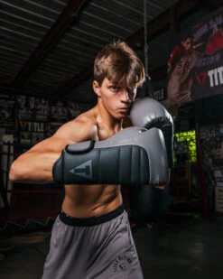 TITLE Boxing Combat Bag Gloves -Power Punch COMBGGRBK 3