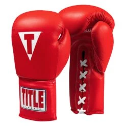 TITLE Classic Leather Lace Training Gloves 2.0 40 TITLE Classic Leather Lace Training Gloves 2.0 -Power Punch CTSGL2 RD 02