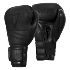 TITLE Black Bolstered Leather Bag Gloves -Power Punch DBBG BK 02