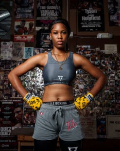 TITLE Boxing Pro Compression Ascent Sports Bra -Power Punch FCSBGR 1