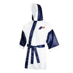 Fighting Full Length Robe -Power Punch FFLR WH BL 1