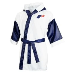 Fighting Full Length Robe -Power Punch FFLR WH BL 2