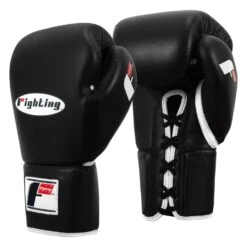 Fighting Fury Professional Lace Training Gloves -Power Punch FSFTGL BK 02