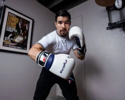 Fighting Ferocity Leather Training Gloves -Power Punch FTGTGWHBK 1