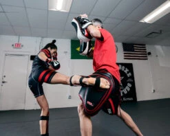 TITLE MMA Gel Thai Style Thigh Pads 2.0 -Power Punch GTSTP2BKRD 1