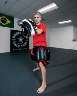 TITLE MMA Gel Thai Style Thigh Pads 2.0 -Power Punch GTSTP2BKRD 2