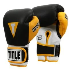 TITLE Boxing Gel World V2T Bag Gloves -Power Punch GTWBGV2T BK YE 02