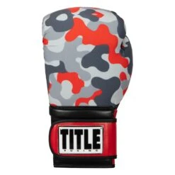 TITLE Boxing Infused Foam Camo Color Pop Bag Gloves -Power Punch IFSCPBG GR RD 3