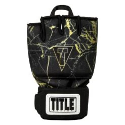 TITLE Boxing Defender Sublimated Glove Wraps -Power Punch KSGW BK GD 3