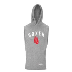 TITLE Boxing Boxer Muscle Hoodie Tee -Power Punch KTA22 GR 3
