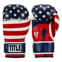 TITLE Boxing Liberty Bag Gloves -Power Punch LBTBG RD WH BL 1