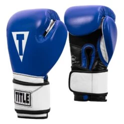 TITLE Boxing Premium Leather Performance Training Gloves 24 TITLE Boxing Premium Leather Performance Training Gloves -Power Punch LPTG BL WH BK 002