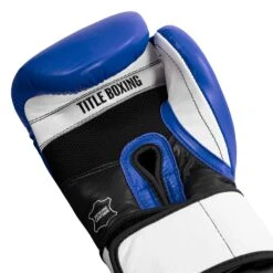 TITLE Boxing Premium Leather Performance Training Gloves 27 TITLE Boxing Premium Leather Performance Training Gloves -Power Punch LPTG BL WH BL 005