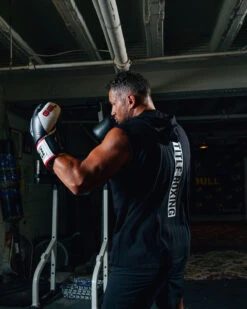 TITLE Boxing Outline Sleeveless Hoodie -Power Punch LTA3BK 2