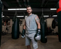 TITLE Boxing Outline Sleeveless Hoodie -Power Punch LTA3GR 1