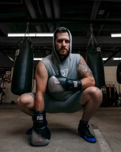 TITLE Boxing Outline Sleeveless Hoodie -Power Punch LTA3GR 2