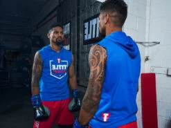 TITLE Boxing Jumbo Logo Sleeveless Hoodie -Power Punch LTA4BL 2