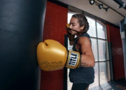 TITLE Boxing Roberto Duran Leather Training Gloves -Power Punch RDTGGD 2