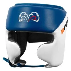 Rival Boxing Amateur Competition Headgear With Cheek Protect -Power Punch RHGC2C BL WH 1