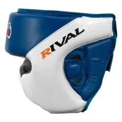 Rival Boxing Amateur Competition Headgear With Cheek Protect -Power Punch RHGC2C BL WH 3