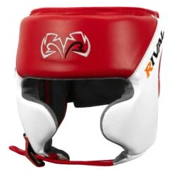 Rival Boxing Amateur Competition Headgear With Cheek Protect -Power Punch RHGC2C RD WH 1
