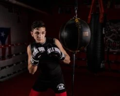 TITLE Boxing Retro Style Leather Double End Bag -Power Punch RSLDEB BKGD