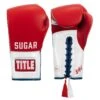 TITLE Boxing Sugar Ray Leonard Signature Leather Sparring Gloves -Power Punch SRLSLSG 1
