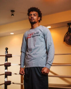 TITLE Boxing Split Label Performance Long Sleeve Tee -Power Punch TBLS9GR 1