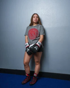 TITLE Boxing Women's Vintage Short Sleeve Hooded Tee -Power Punch TBWTS213GR 1 7e23cdf5 da10 4819 b3a8 e37825d5a8eb