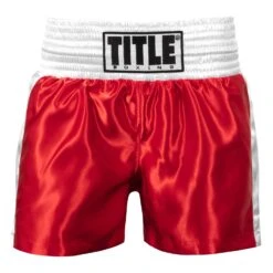 TITLE Boxing Professional Women’s Satin Striped Boxing Trunks -Power Punch TPBTW2 RD WH 2