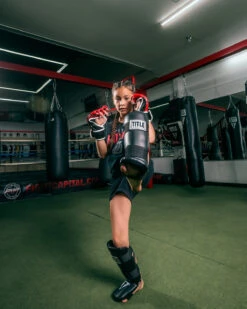 TITLE Boxing Vinyl Shin-Instep Guards 2.0 -Power Punch TSIG2BK 2