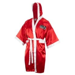 TITLE Boxing Full Length Robe -Power Punch TSRFL RD WH 2