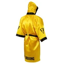 TITLE Boxing Pro Full Length Boxing Robe -Power Punch TSRFL2 GD BK 02