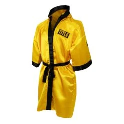 TITLE Boxing Pro Full Length Boxing Robe -Power Punch TSRFL2 GD BK 03