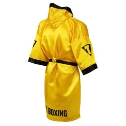 TITLE Boxing Pro Full Length Boxing Robe -Power Punch TSRFL2 GD BK 04