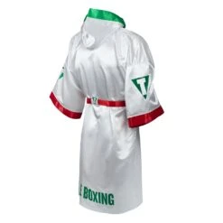 TITLE Boxing Pro Full Length Boxing Robe -Power Punch TSRFL2 RD WH GN 04