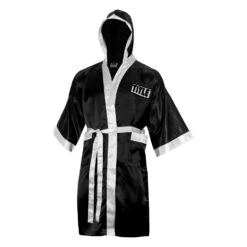 TITLE Boxing Pro Full Length Robe 3.0 -Power Punch TSRFL3 BK WH 2